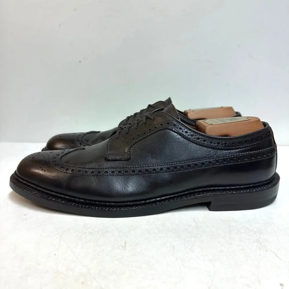 FULLY RESOLED Alden x J. Crew Dark Brown Longwing Wingtip Blucher 97572 USA 9 D